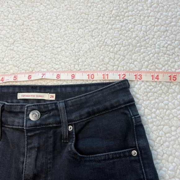 Levi's 721 High Rise Skinny Washed Black 26 - Picture 9 of 11